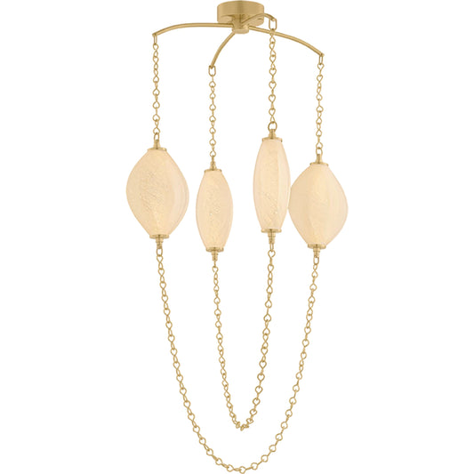 000 SI-2544353 | Primary Silo | Positano Chandelier by Corbett in vintage brass. Made from steel in a unique style.