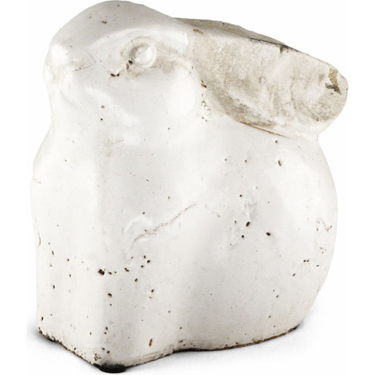 Ceramic Rabbit I by Zentique in distressed white. Made from ceramic in a modern style.
