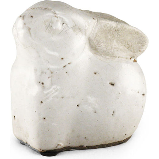 Ceramic Rabbit I by Zentique in distressed white. Made from ceramic in a modern style.