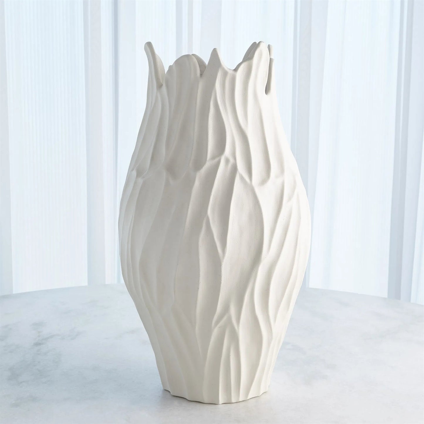 002 SI-2323148 | Lifestyle | Bloom Vase by Global Views in matte white. Made from unique in a modern style.
