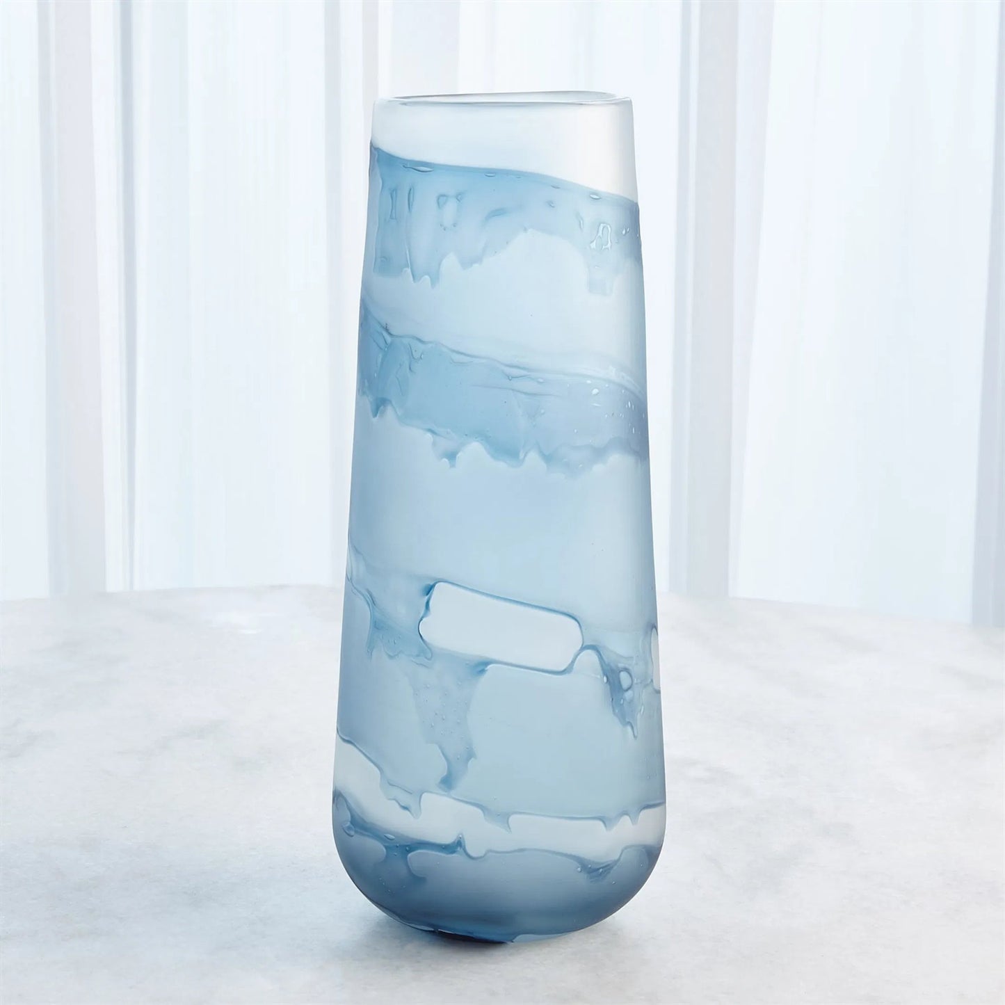 005 SI-2323683 | Lifestyle | Glacier Vase by Global Views in blue. Made from unique in a modern style.
