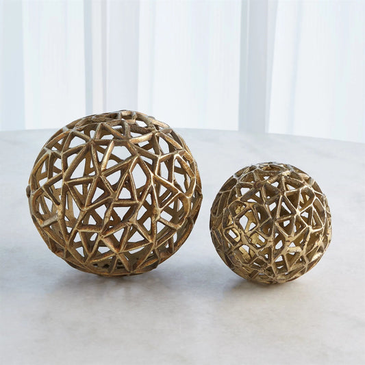 Jali Ball by Global Views in antique brass. Made from unique in a modern style.