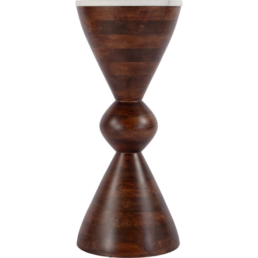 Amra Side Table by Butler Specialty Company in brown. Made from mango, marble, iron in a traditional style.