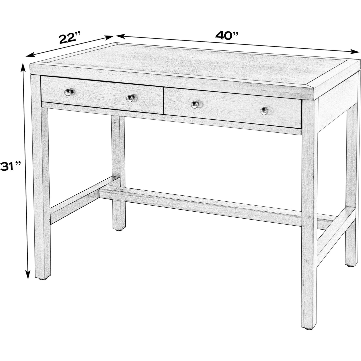 004 SI-2333999 | Additional Silo | Nora 2 Drawer Writing Desk by Butler Specialty Company. Made from acacia wood, acacia veneer, mdf in a unique style.
