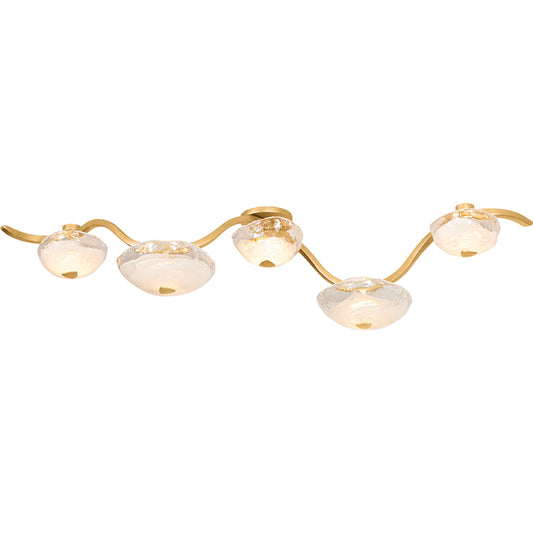 001 SI-2544332 | Primary Silo | Kune Linear by Corbett in vintage gold leaf. Made from steel in a unique style.