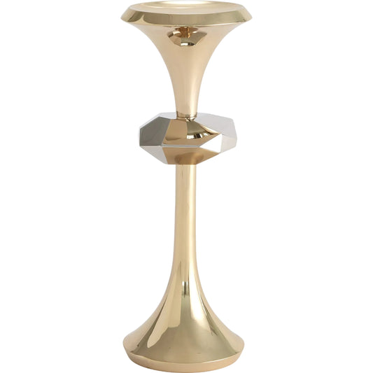 Gabriel Brass Candle Holder by Global Views. Made from brass in a modern style.