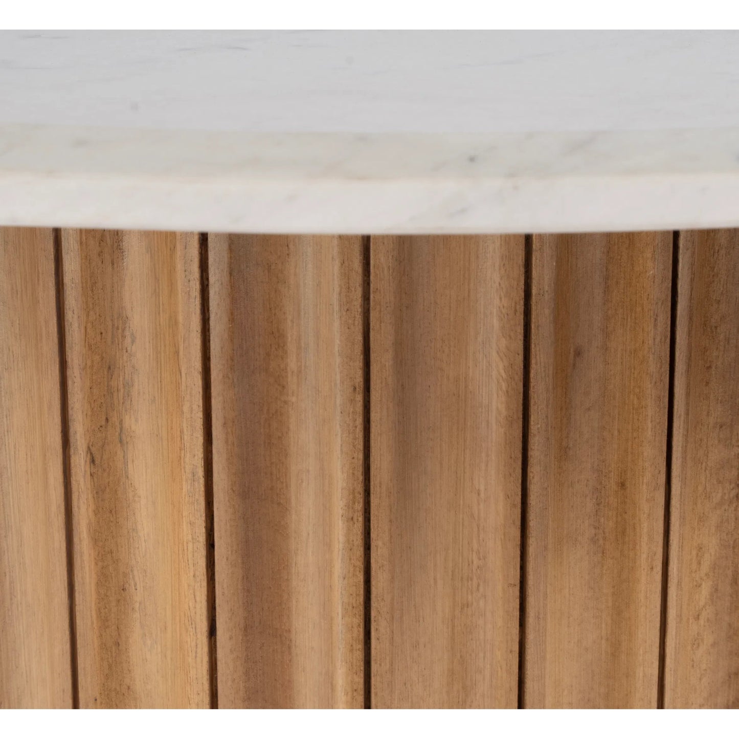 006 SI-2333934 | Closeup | Geneva Side Table by Butler Specialty Company in brown, white. Made from mango, marble, mdf in a unique style.