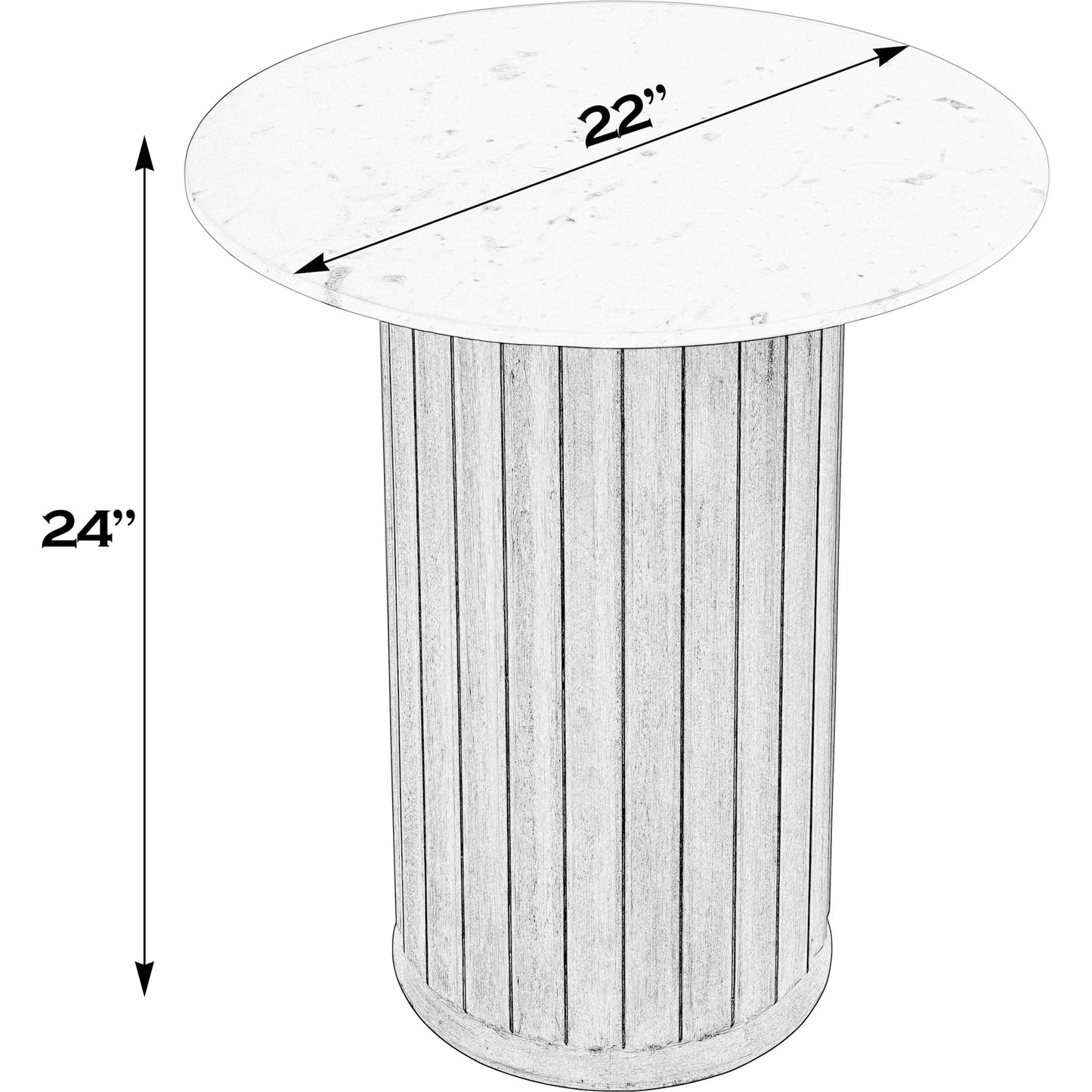 002 SI-2333934 | Additional Silo | Geneva Side Table by Butler Specialty Company in brown, white. Made from mango, marble, mdf in a unique style.