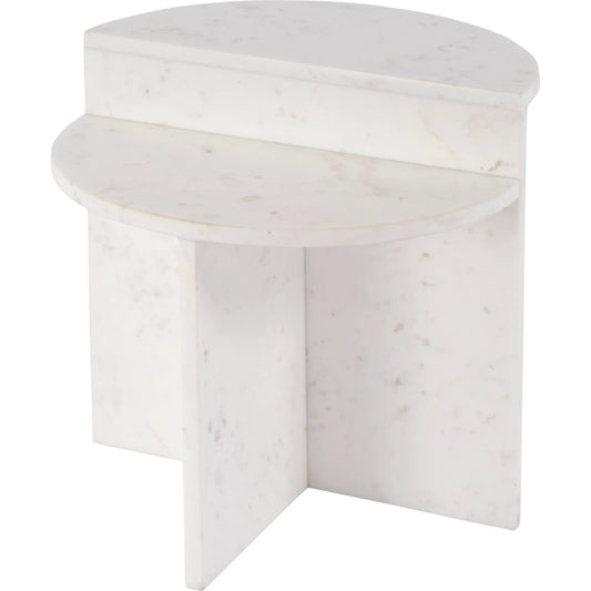 Vienna Round Marble Accent Table by Butler Specialty Company in white. Made from banswara marble in a modern style.