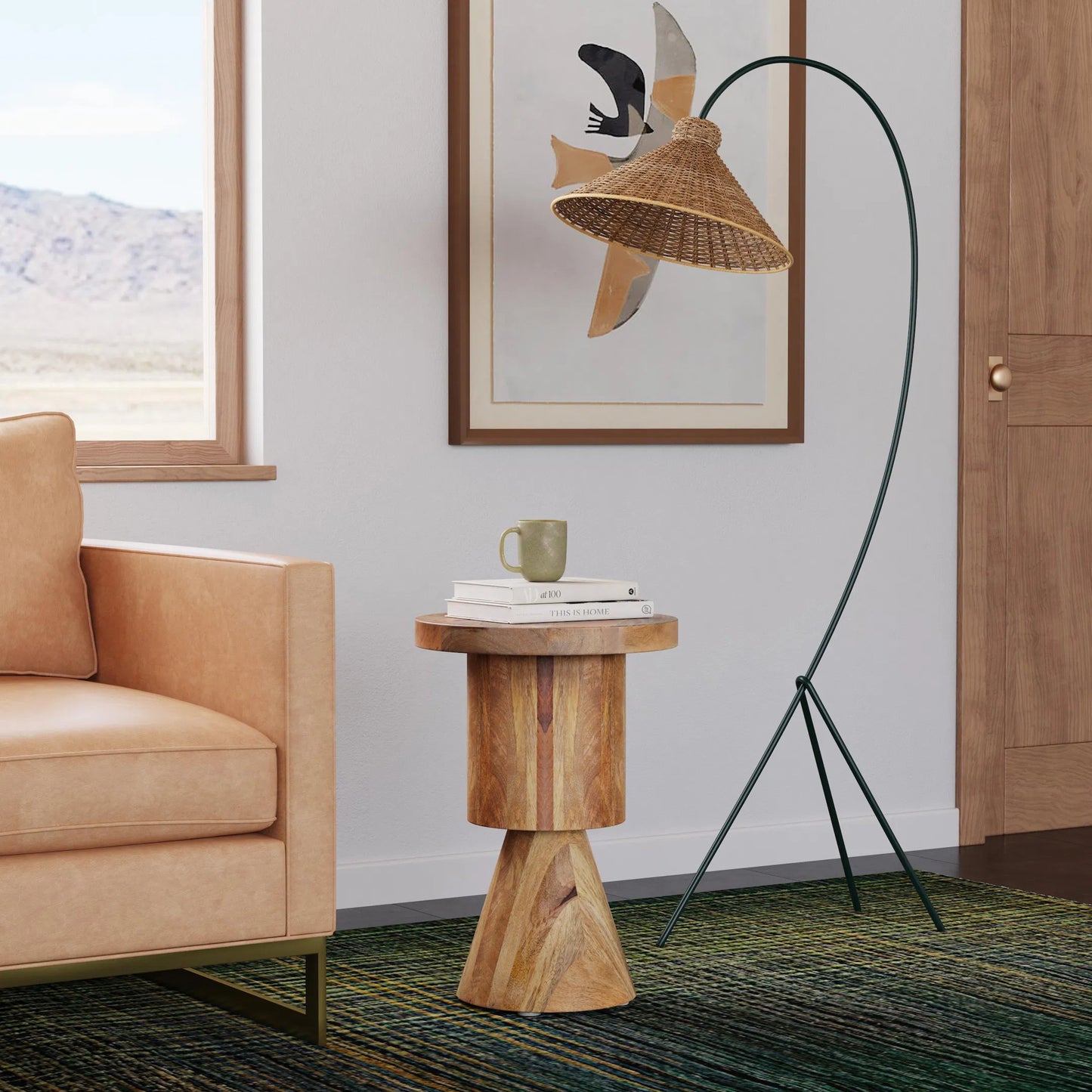 006 SI-2333897 | Lifestyle | Botswana Abstract Pedestal Base Side Table by Butler Specialty Company in brown. Made from mango solids in a transitional style.