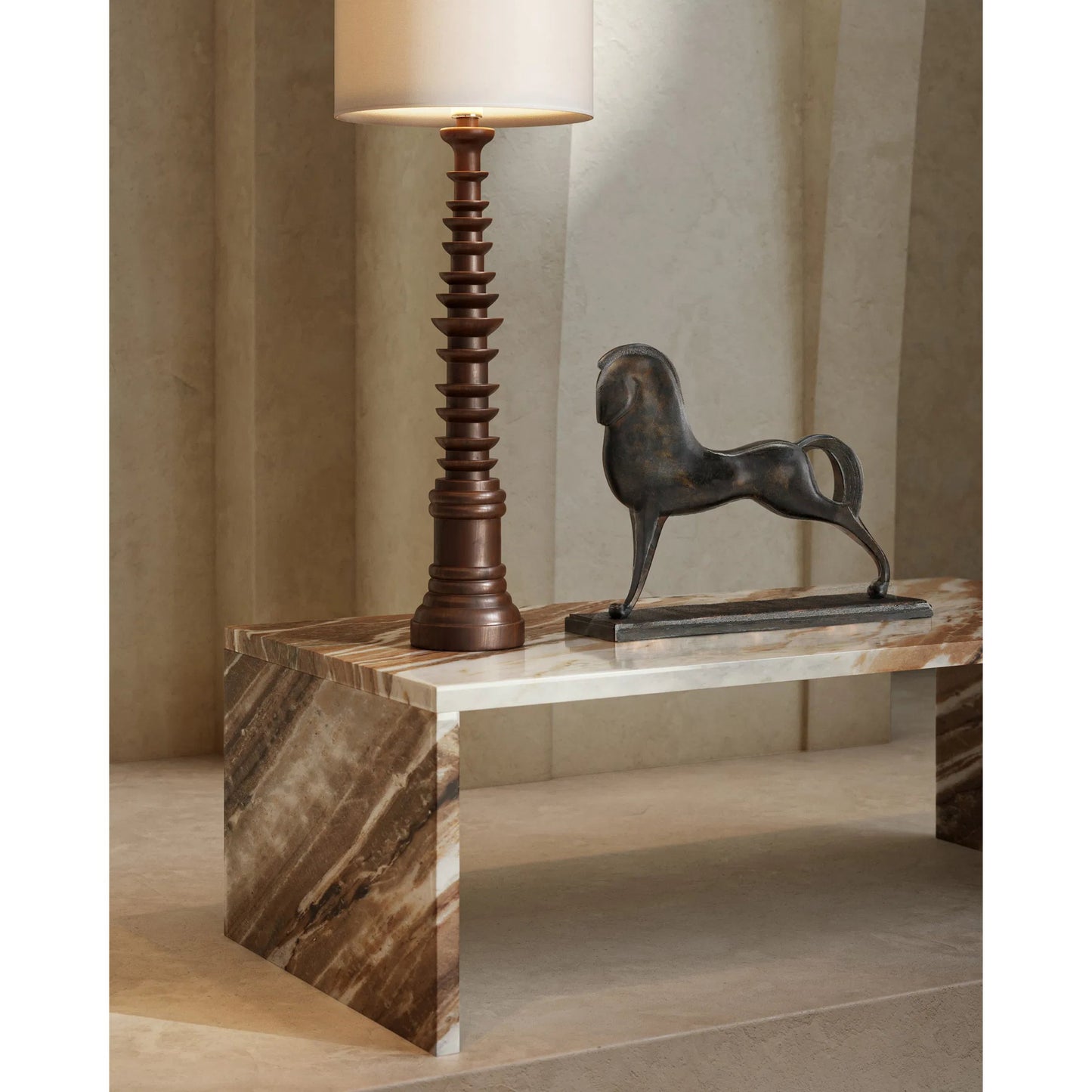 004 SR-912581 | Lifestyle | Assyrian Bronze Horse by Currey and Company in bronze. Made from cast bronze in a eclectic & global style.