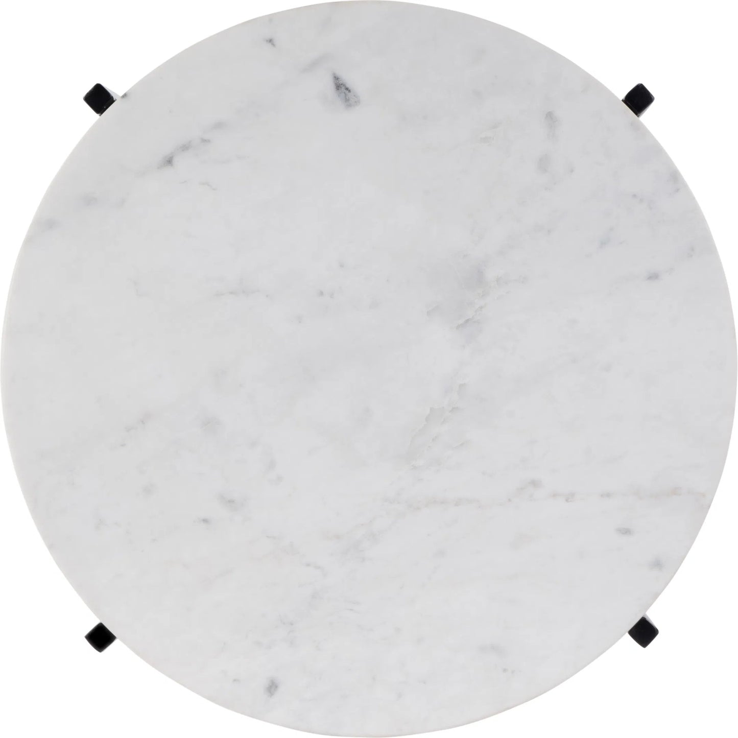 003 SI-2376916 | Closeup | Mirabell Round Marble Side Table by Butler Specialty Company in black, white. Made from iron, marble in a modern style.