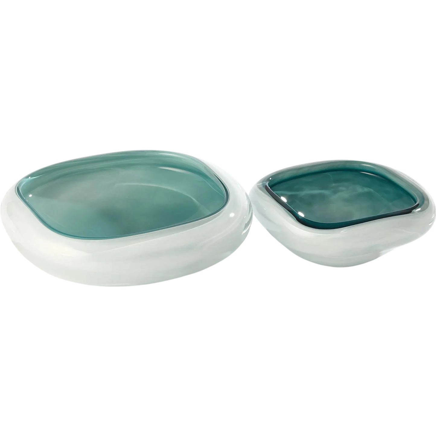003 SI-2445595,SI-2445596 | Additional Silo | Square Cased Glass Bowl by Global Views in azure. Made from art glass in a eclectic & global style.