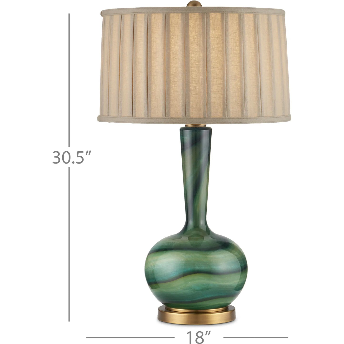 009 SI-2191763 | Lifestyle | Lamartine Table Lamp by Currey and Company in green, antique brass. Made from glass, metal in a modern style.