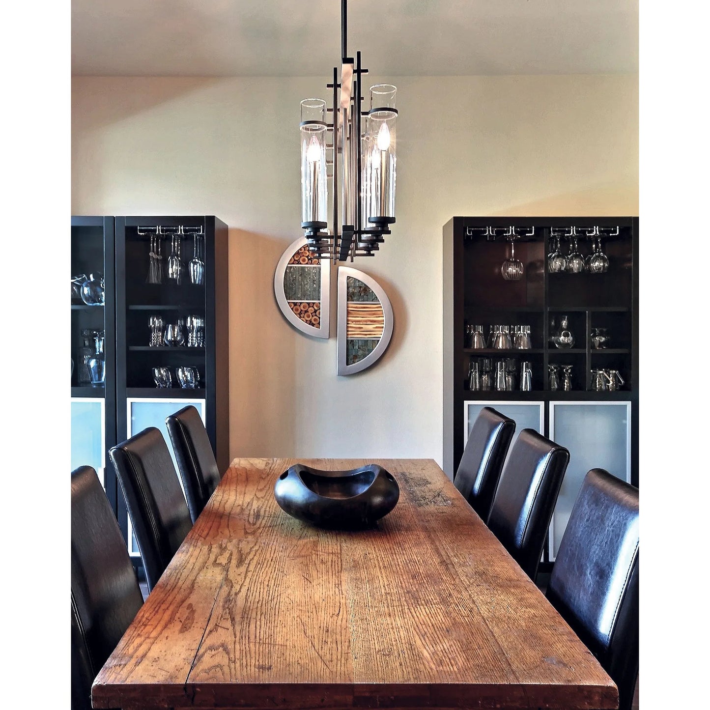 005 S-284524 | Lifestyle | Ethan Island Chandelier by Generation Lighting in antique forged iron, brushed steel. Made from steel in a modern style.