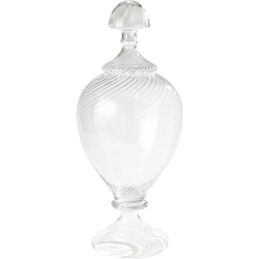000 SI-2324422 | Primary Silo | Spiraled Glass Lidded Jar by Global Views. Made from unique in a transitional style.