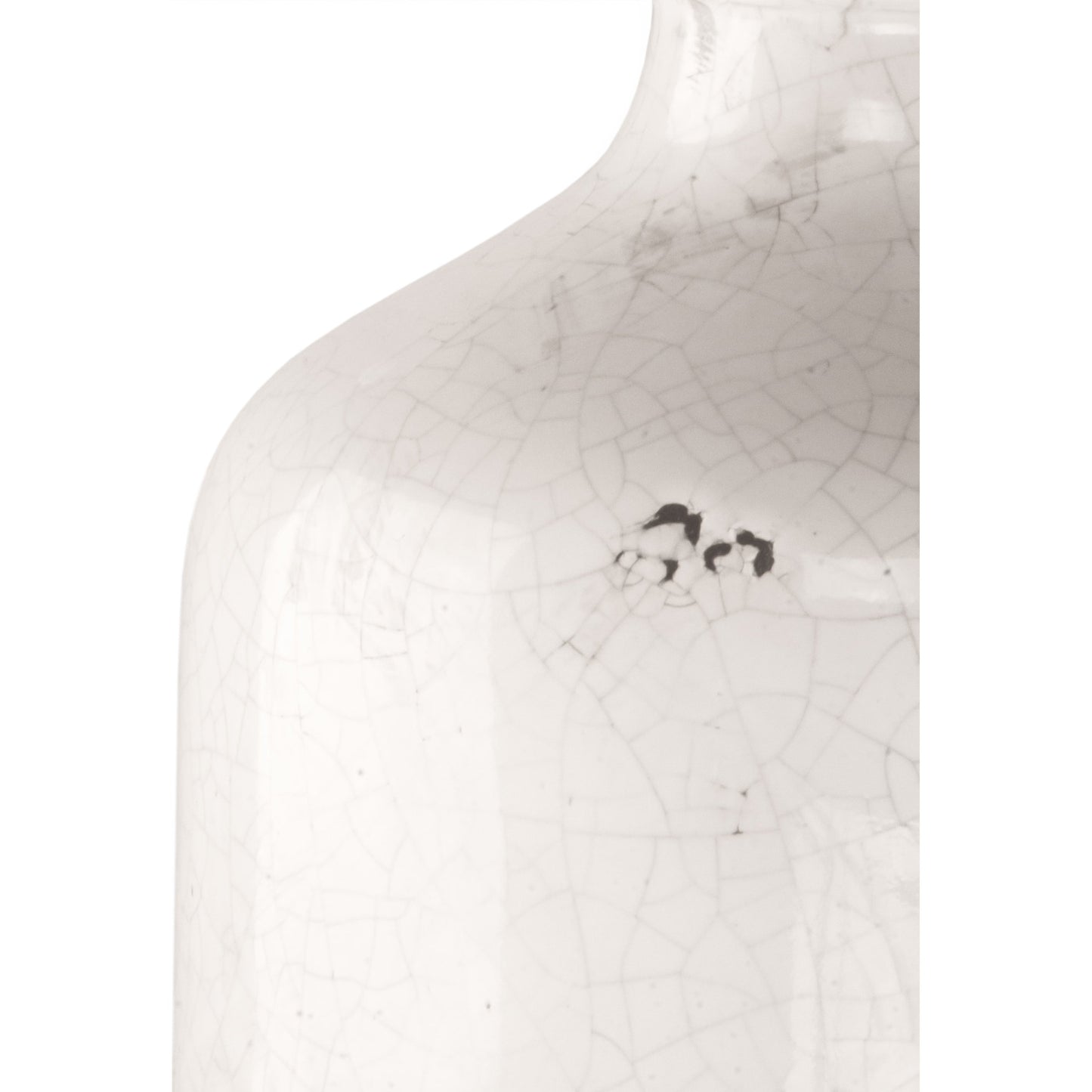 005 S-338130,S-338131 | Additional Silo | Distressed Crackle White Ceramic Vase by Zentique in distressed crackle white. Made from ceramic in a modern style.