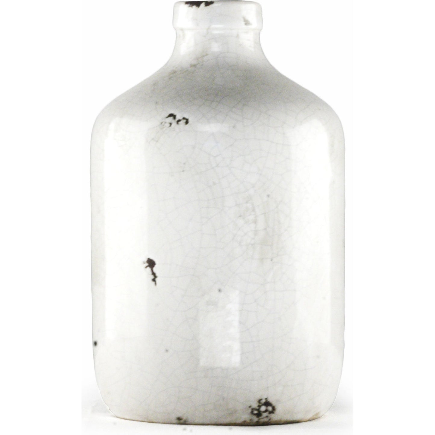 002 S-338131 | Additional Silo | Distressed Crackle White Ceramic Vase by Zentique in distressed crackle white. Made from ceramic in a modern style.