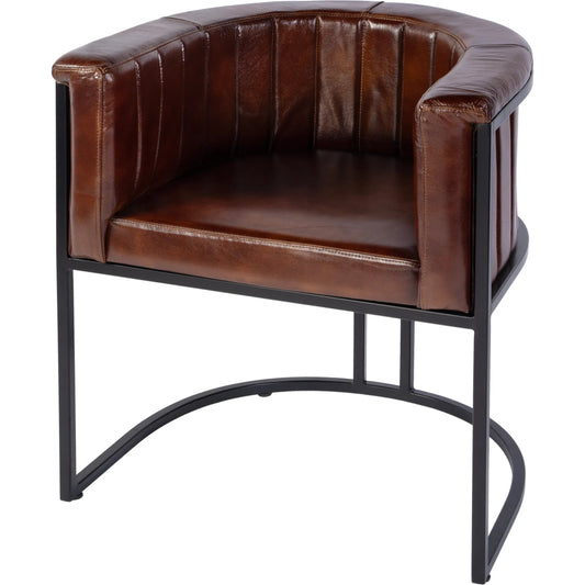 Rockford Accent Chair by Butler Specialty Company in brown leather. Made from iron, genuine leather in a traditional style.