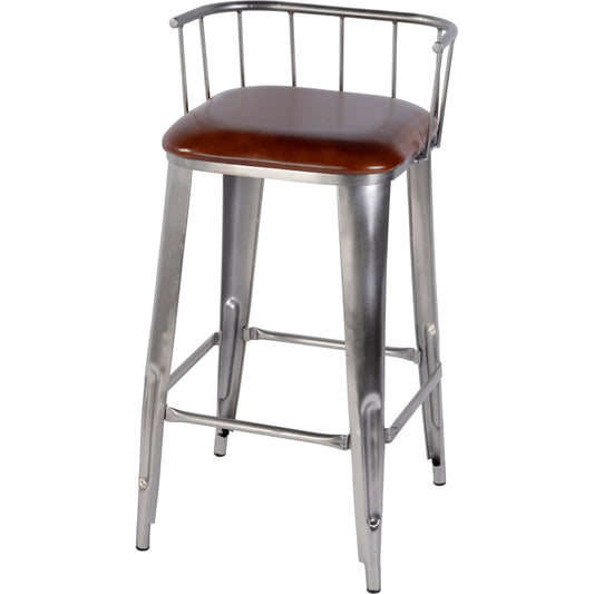 Coriander Bar Stool by Butler Specialty Company in brown leather. Made from iron, leather in a modern style.