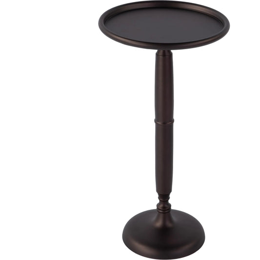 Alexi Pedestal Base End Table by Butler Specialty Company in bronze. Made from aluminum in a modern style.