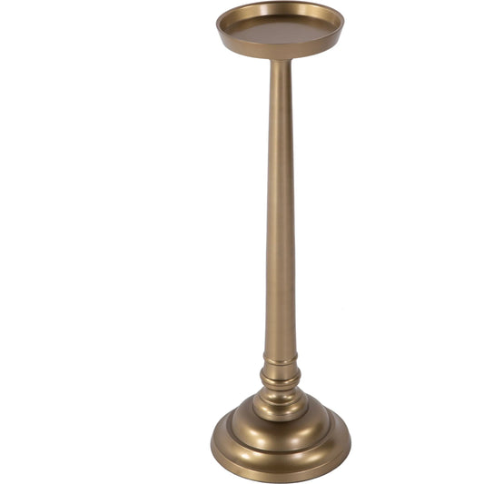 Tilly Pedestal Base End Table by Butler Specialty Company. Made from aluminum in a traditional style.