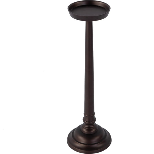 Tilly Pedestal Base End Table by Butler Specialty Company. Made from aluminum in a traditional style.