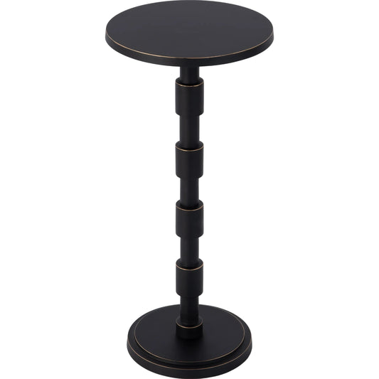 Delano Pedestal Base End Table by Butler Specialty Company in bronze. Made from aluminum in a modern style.