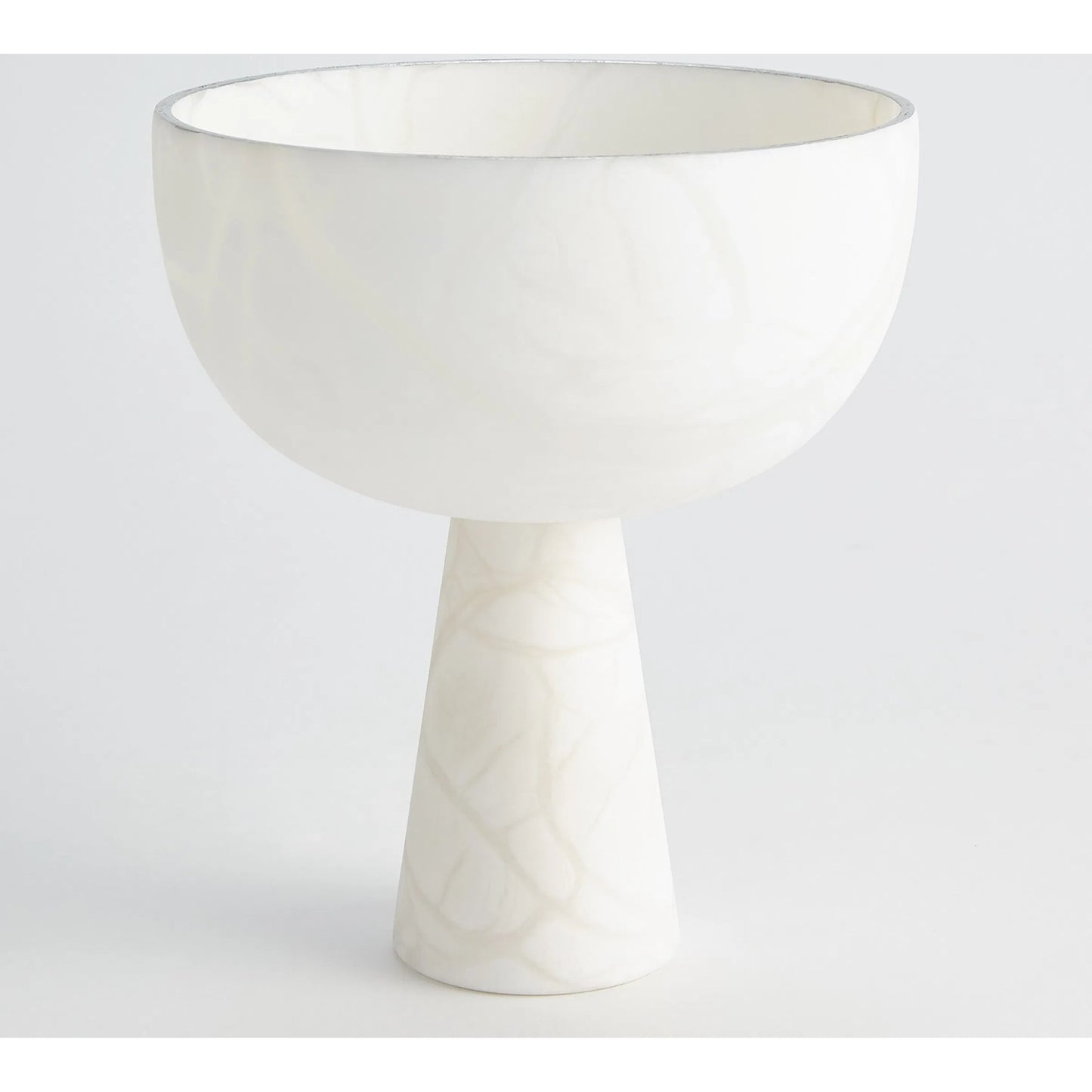 004 SI-2323589 | Additional Silo | Footed Alabaster Bowl with Silver by Global Views in silver. Made from unique in a unique style.