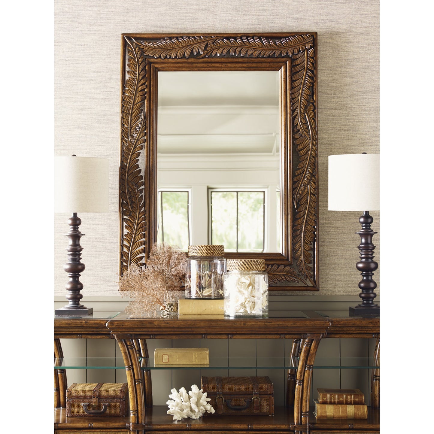003 SR-836416 | Lifestyle | Seabrook Landscape Mirror by Tommy Bahama Home. Made from unique in a transitional style.