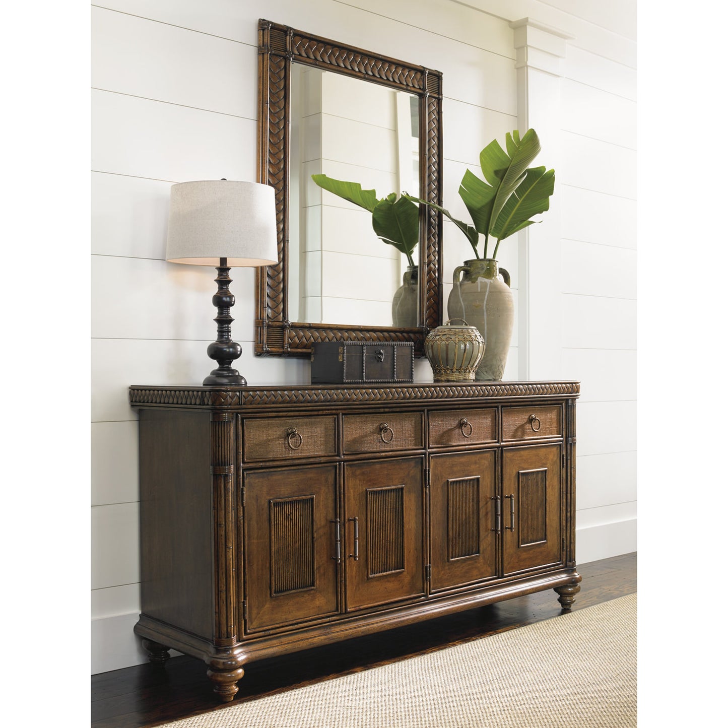 004 SR-836507 | Lifestyle | Sunrise Landscape Mirror by Tommy Bahama Home. Made from unique in a coastal style.