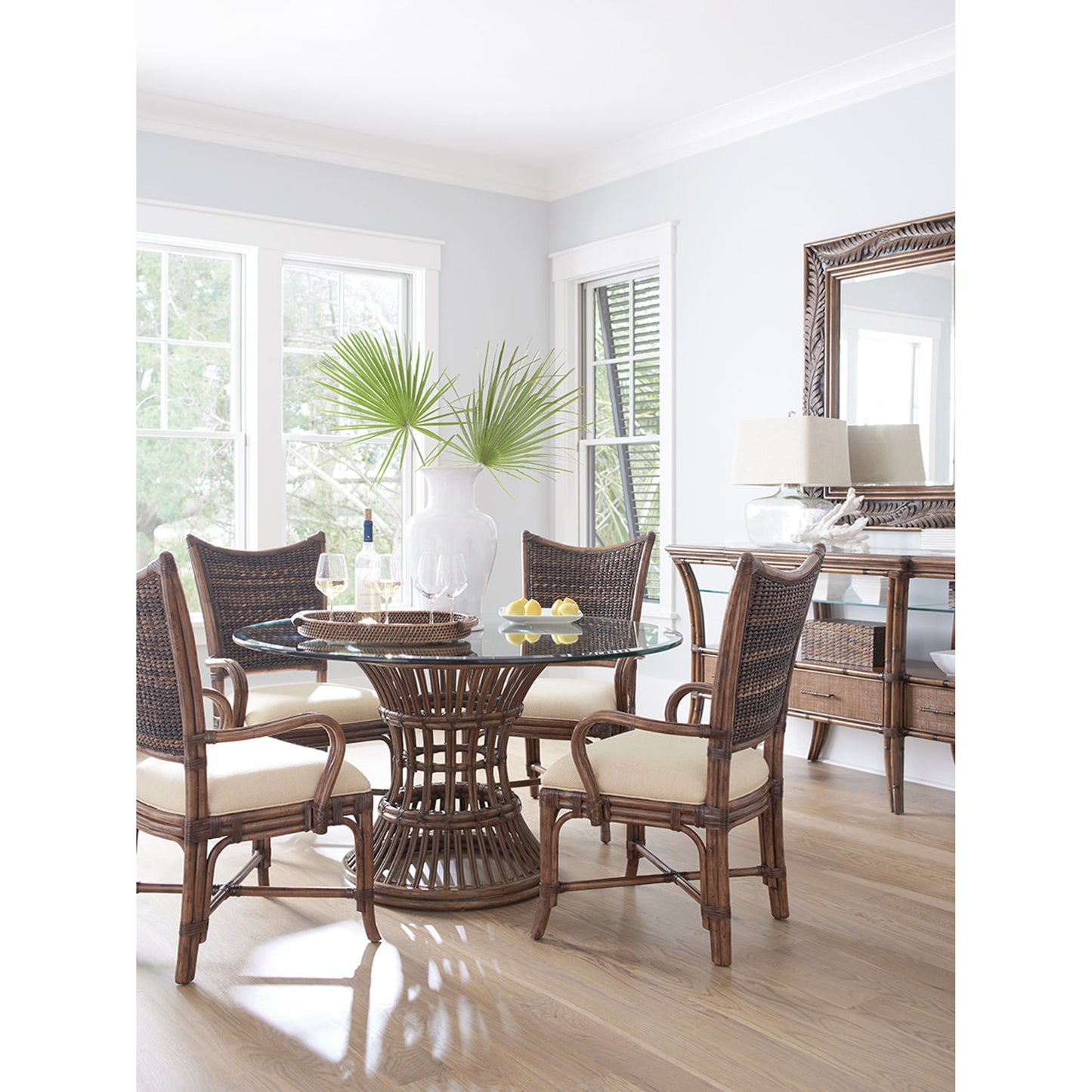 007 SR-836215 | Lifestyle | Latitude Dining Table by Tommy Bahama Home. Made from unique in a coastal style.