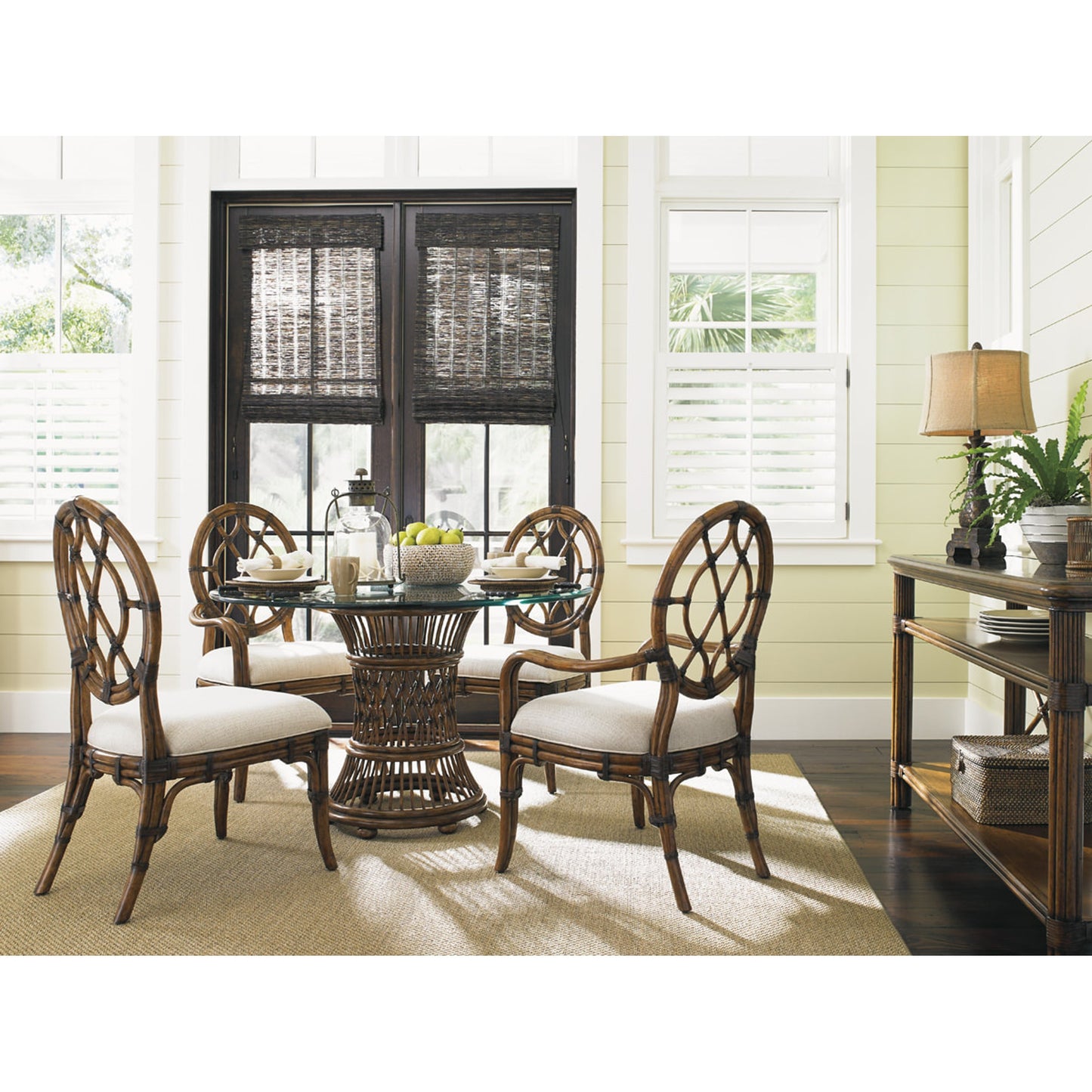 004 SR-836011 | Lifestyle | Cedar Key Oval Back Side Chair by Tommy Bahama Home. Made from unique in a coastal style.