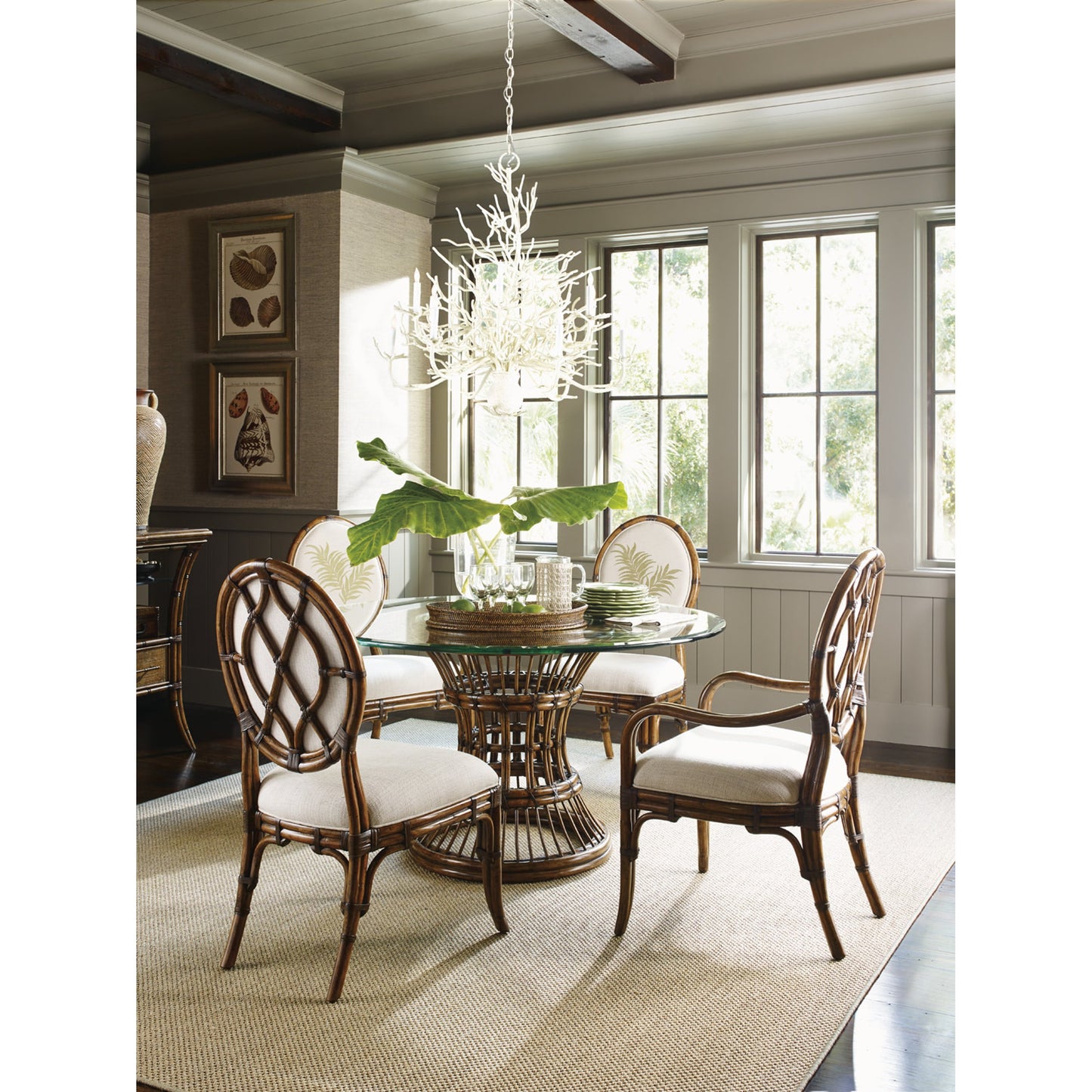 004 SR-836215 | Lifestyle | Latitude Dining Table by Tommy Bahama Home. Made from unique in a coastal style.