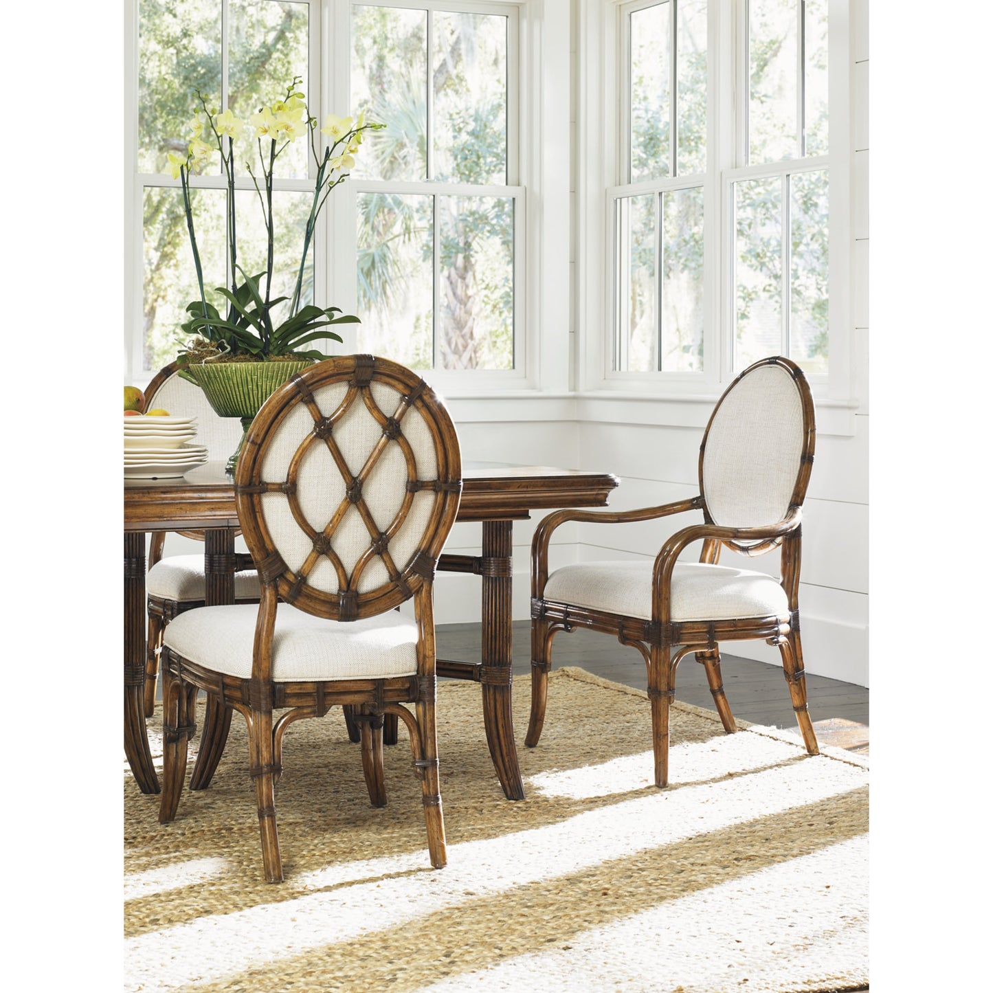 007 SR-836129 | Lifestyle | Gulfstream Oval Back Arm Chair by Tommy Bahama Home. Made from unique in a traditional style.