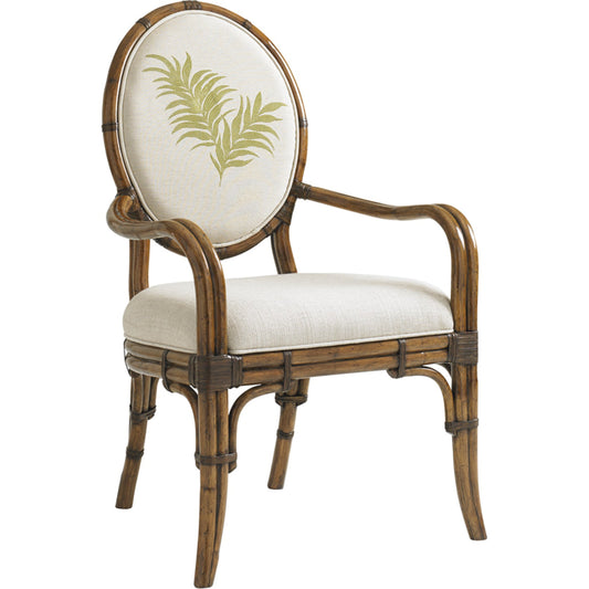 Gulfstream Oval Back Arm Chair by Tommy Bahama Home in palm. Made from unique in a traditional style.