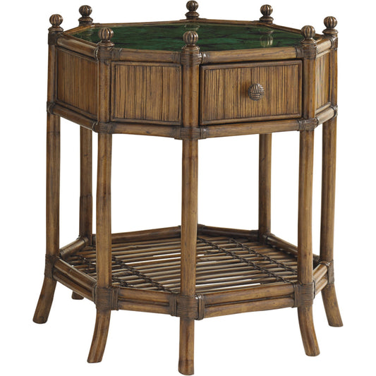 001 SR-836106 | Primary Silo | Flamingo Octagonal End Table by Tommy Bahama Home. Made from unique in a coastal style.