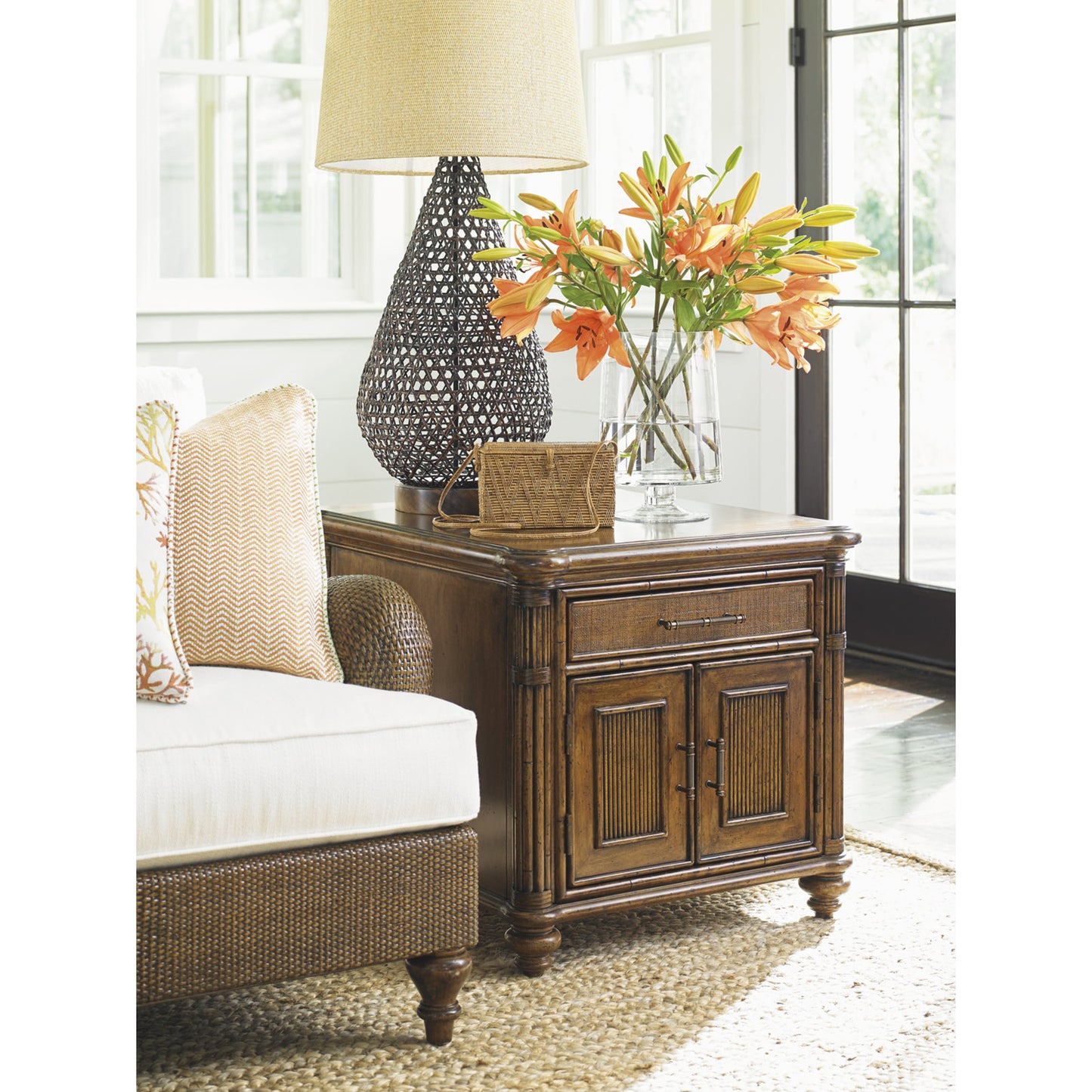 004 SR-836253 | Lifestyle | Mariner Storage End Table by Tommy Bahama Home. Made from unique in a coastal style.