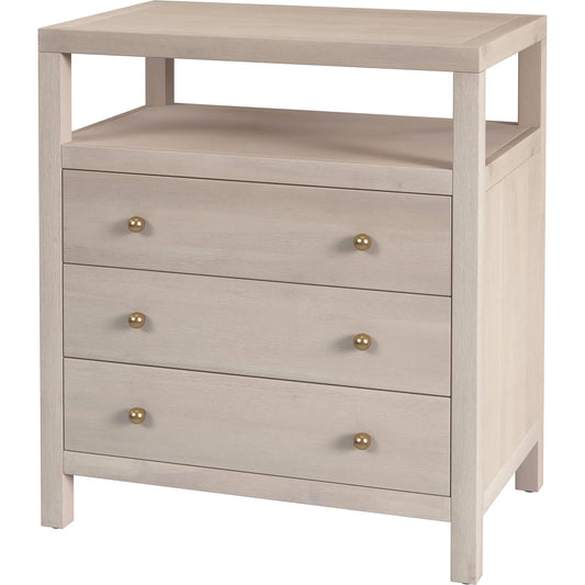 001 SI-2448197 | Primary Silo | Nora 3-Drawer Tall Nightstand by Butler Specialty Company in antique taupe. Made from mdf, acacia wood, pine wood, plywood, veneers in a transitional style.