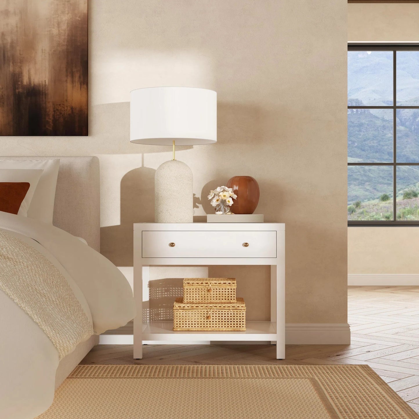 026 SI-2376936 | Lifestyle | Nora 1 Drawer Wide Nightstand by Butler Specialty Company. Made from unique in a transitional style.