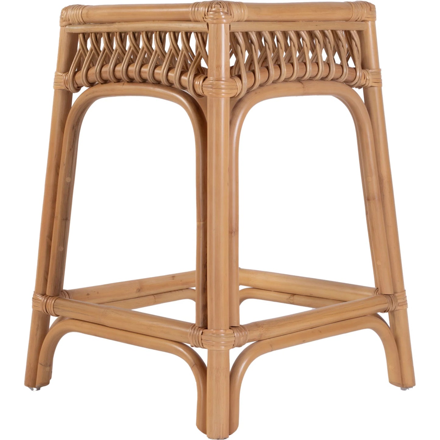 006 SI-2448117 | Closeup | Antigua Square Counter Stool by Butler Specialty Company in natural rattan. Made from rattan in a rustic style.