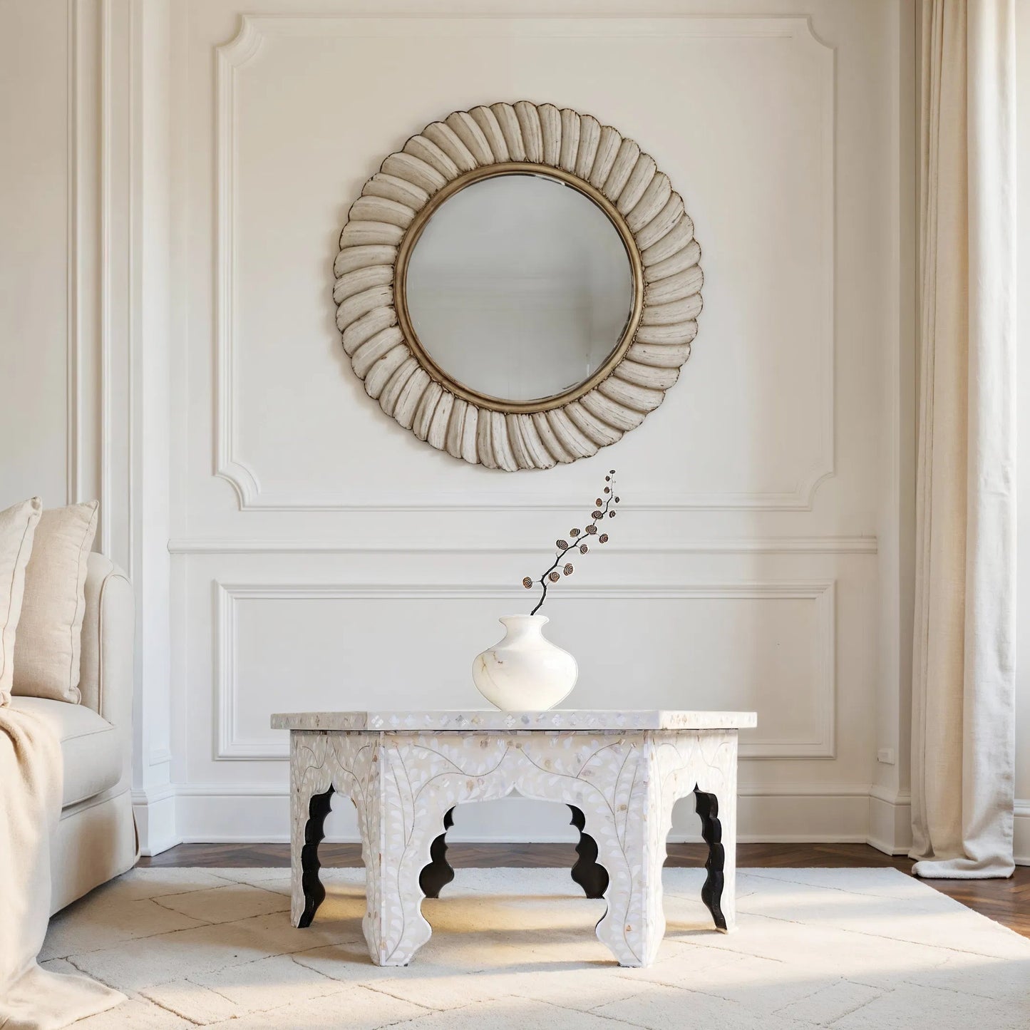 006 SI-2472695 | Lifestyle | Marjorie Coffee Table by Butler Specialty Company in mother of pearl. Made from mdf, resin, mother of pearl in-lay in a eclectic & global style.