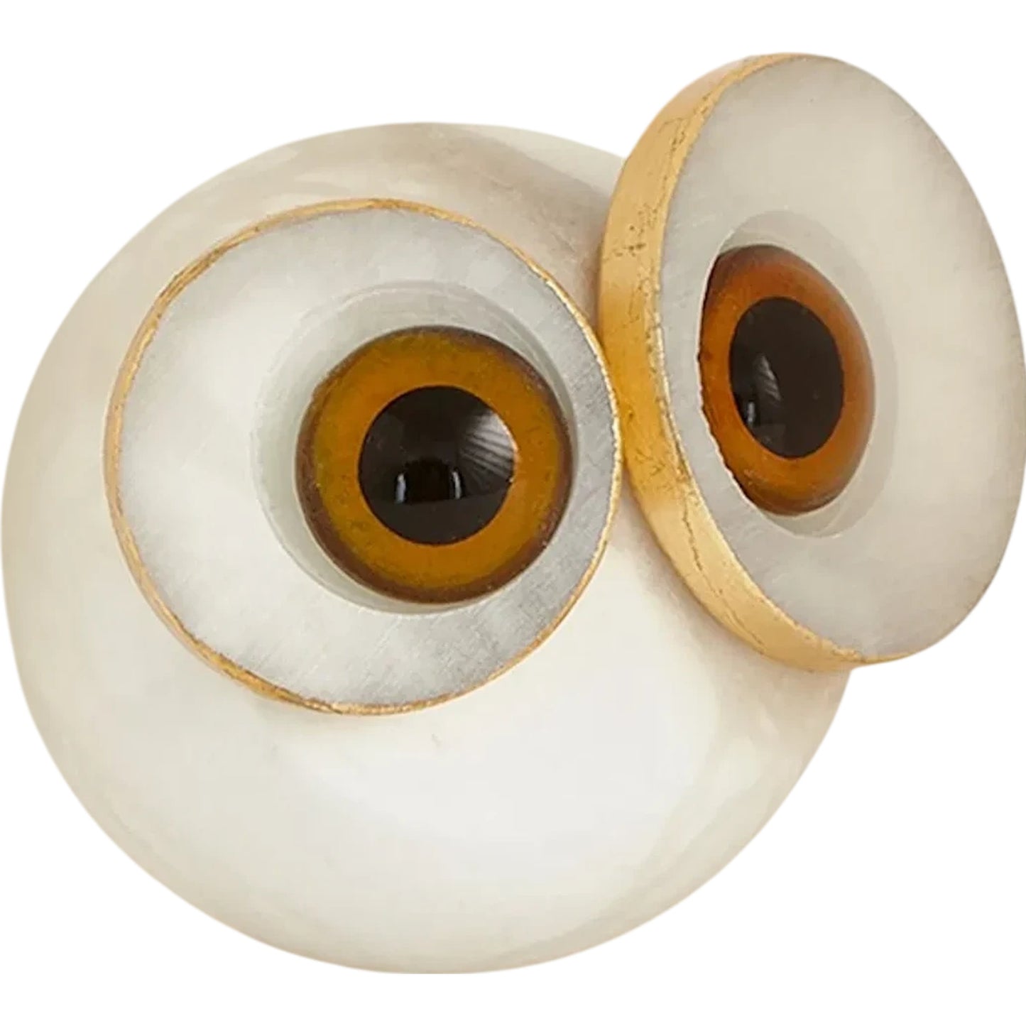 002 SI-2323020 | Additional Silo | Alabaster Big Eyed Owl in Cube by Global Views in alabaster and gold. Made from unique in a eclectic & global style.