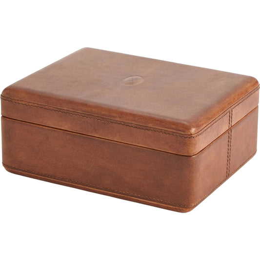 001 SI-2324387 | Primary Silo | Signature Tobacco Covered Box by Global Views in tobacco and leather. Made from unique in a traditional style.