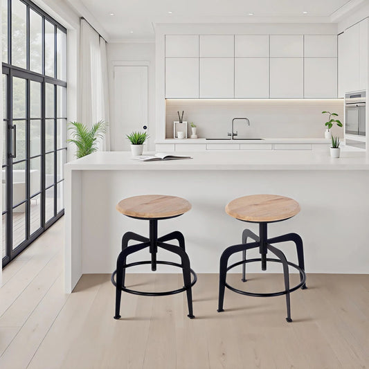 Edison Bar Stool by Butler Specialty Company in black, natural. Made from iron, mango wood in a transitional style.