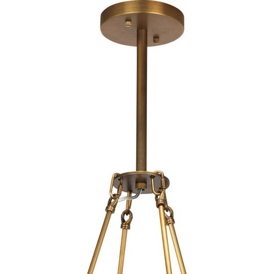 Manchester Chandelier by Jamie Young in antique brass. Made from steel in a modern style.