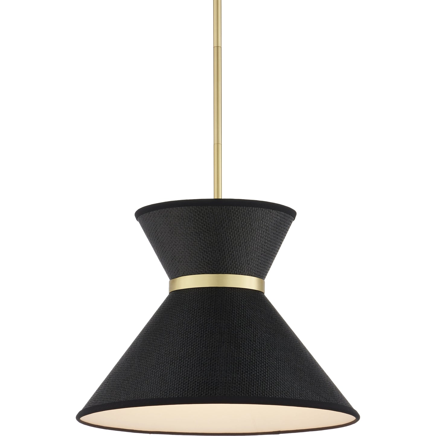 001 SI-2133854 | Primary Silo | Avignon Pendant by Currey and Company in black, polished brass. Made from metal, paper in a modern style.