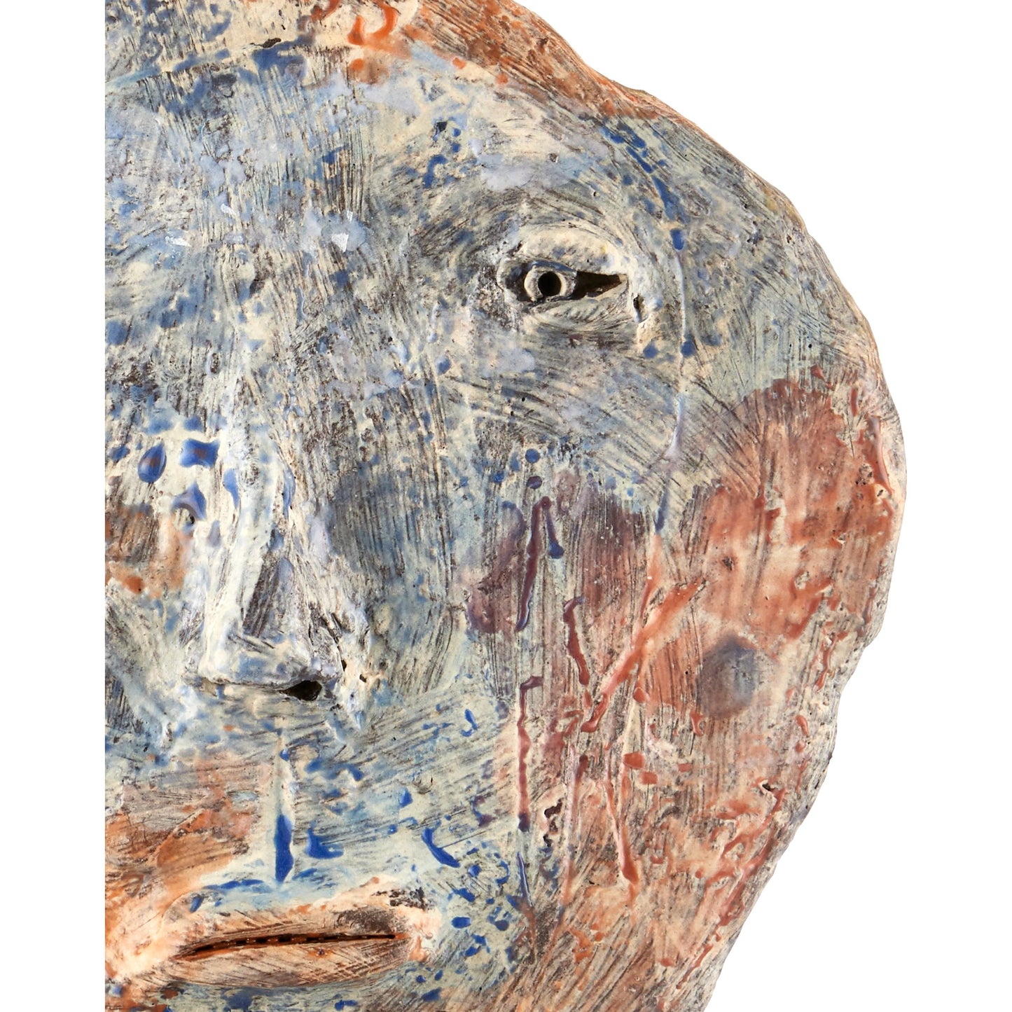 005 SI-2133847 | Closeup | Artisan Face Disc by Currey and Company in multi-color. Made from ceramic, metal in a modern style.