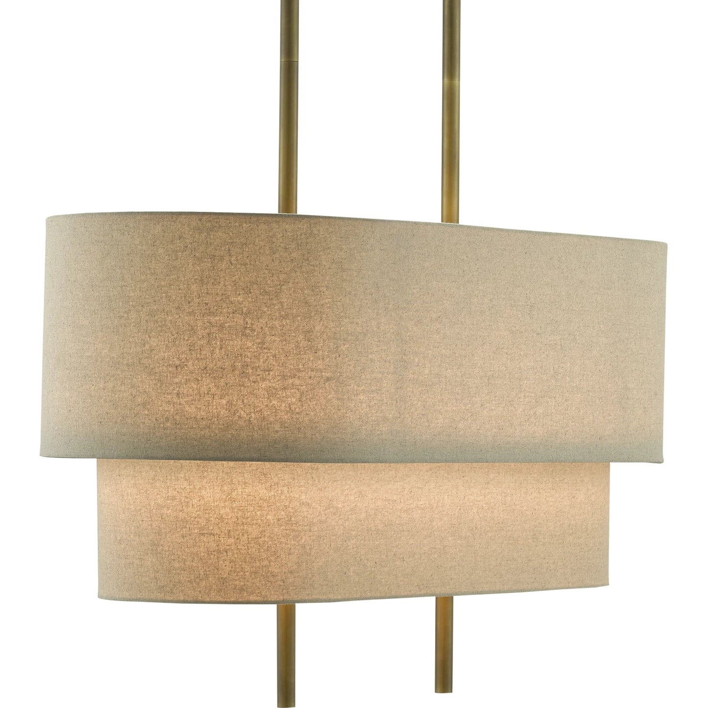 008 SR-823535 | Additional Silo | Combermere Rectangular Chandelier by Currey and Company in antique brass, linen. Made from metal, fabric in a modern style.