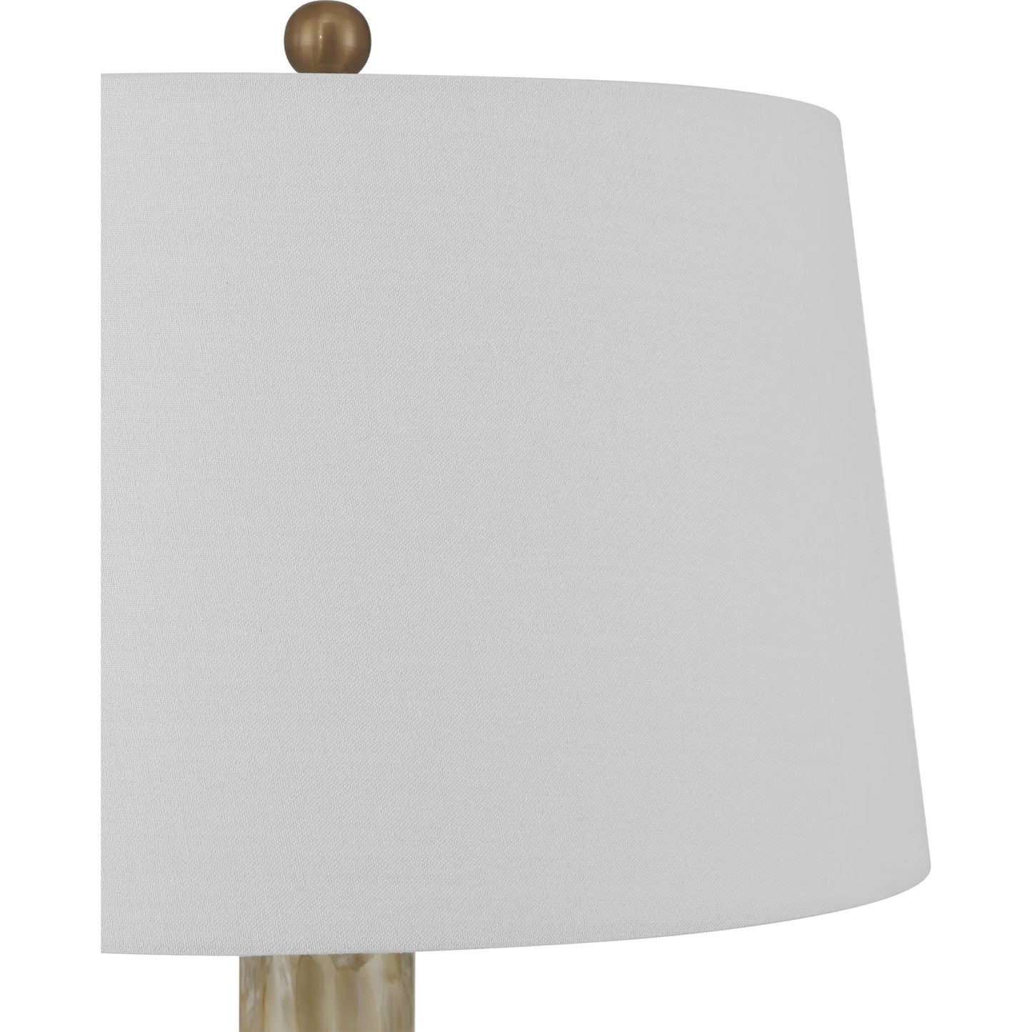 005 SI-2386965 | Closeup | Bombon Table Lamp by Currey and Company in pale brown, off-white, antique brass. Made from glass, metal in a modern style.